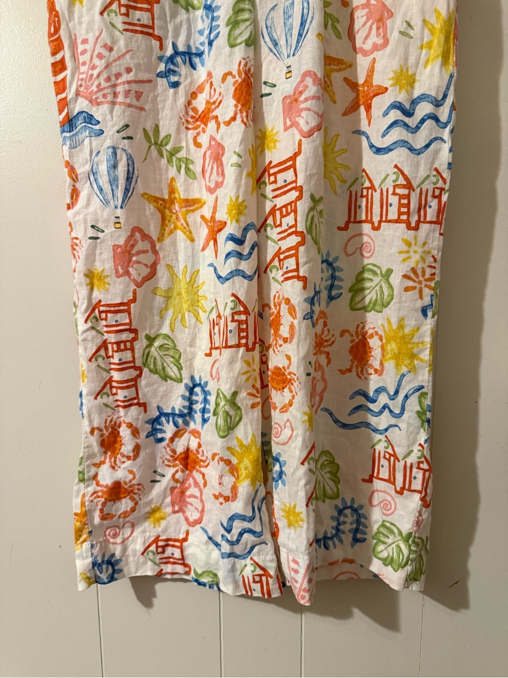 Panama Jack Linen Blend Pants Size M White Beach Lounge Coastal Resort - Picture 3 of 8